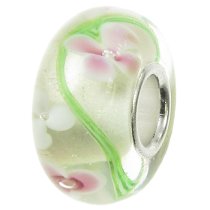 Sterling Silver Round Murano Glass Bead for European Charm Bracelets