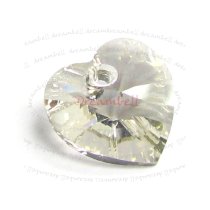 4x 6228 Swarovski Xilion Crystal Heart Charm pendant Silver Shade 10mm