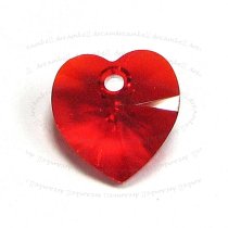 2x Swarovski Xilion Crystal 6228 Heart Charm Pendant Light SIAM 14mm