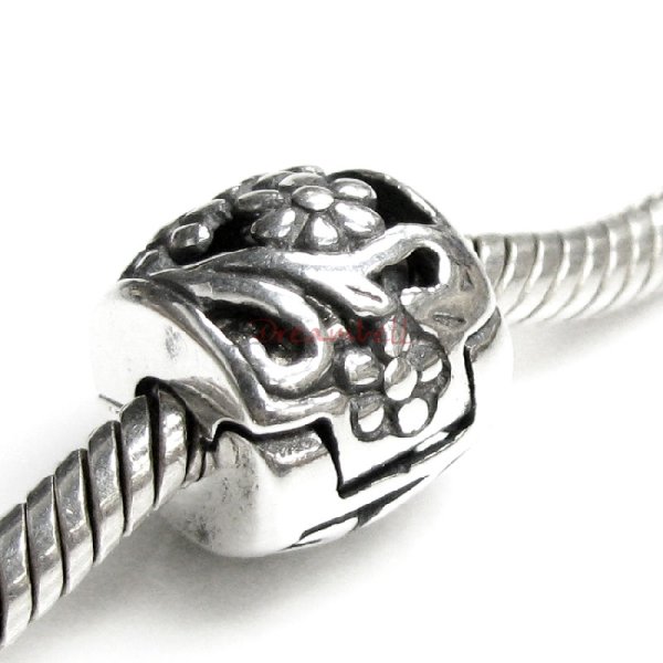 Sterling Silver FLOWER CLIP Bead for European Charm Bracelets