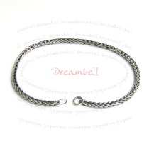 Sterling Silver Snake Chain Bracelet for European Bead Charm 17cm 6.8″