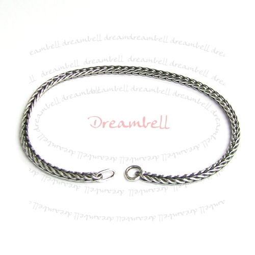 Sterling Silver Snake Chain Bracelet for European Bead Charm 17cm 6.8"