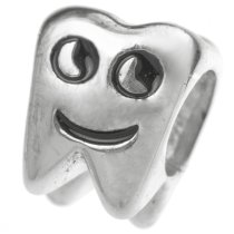 Sterling silver Smily Tooth bead for European Charm Bracelets