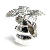 Sterling silver Beach Palm Tree bead for European Charm Bracelets