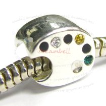 Sterling silver Palette Cz bead for European Charm Bracelets