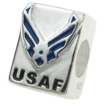 Sterling silver USAF bead for European Charm Bracelets