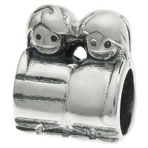 Sterling Silver Cute Boy Girl Kid Family Bead for European Charm Bracelets