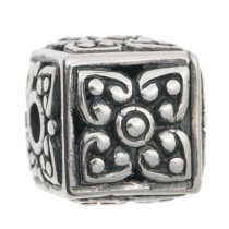 1x Sterling Silver Heart Cube Focal bead 12mm