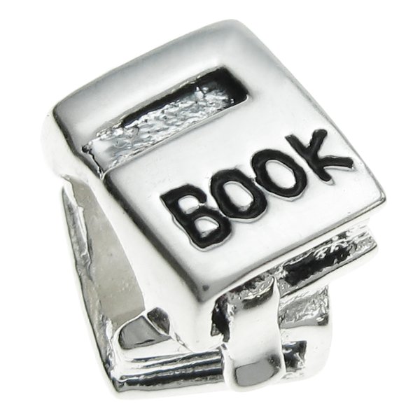 Sterling Silver Student Book Reader Bead for European Charm Bracelets