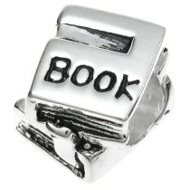 Sterling Silver Student Book Reader Bead for European Charm Bracelets