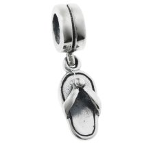 Sterling Silver Flip Flop Slipper Screw on Dangle Bead for European Charm Bracelets
