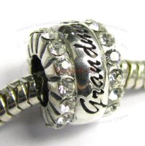 Sterling Silver Grandmother Grandma Nana Crystal for European Charm Bracelets