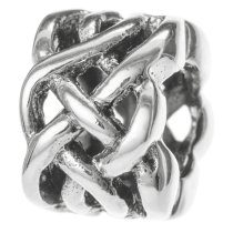 Sterling Silver Celtic Ribbon Love Knot weave Flower bead European Charm Bracelets