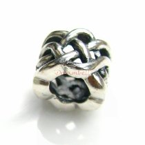 Sterling Silver Celtic Ribbon Love Knot weave Flower bead European Charm Bracelets