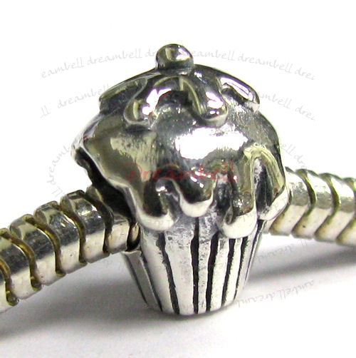 1x Sterling Silver Cup cake Bead for European Charm Bracelets