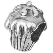 1x Sterling Silver Cup cake Bead for European Charm Bracelets
