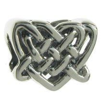Sterling Silver Celtic Love Knot Heart Bead for European Charm Bracelets