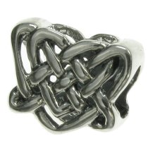 Sterling Silver Celtic Love Knot Heart Bead for European Charm Bracelets