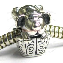 Sterling Silver DOG in BASKET Bead for European Charm Bracelets
