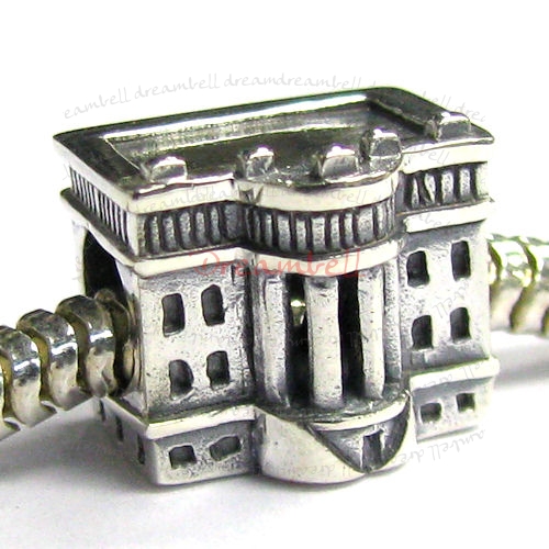 Sterling Silver America USA WHITE HOUSE Bead for European Charm Bracelets