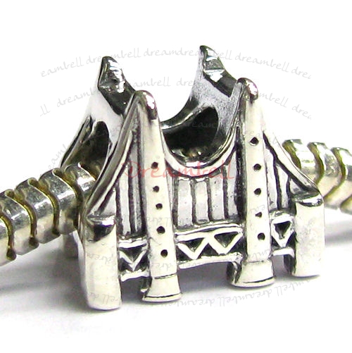 Sterling Silver San Francisco Golden Gate Bridge Bead for European Charm Bracelets