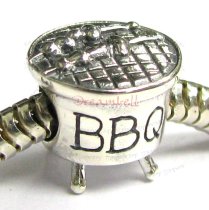 Sterling Silver Pinic Party BBQ Bead for European Charm Bracelets
