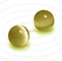 16″ Grade A Fiber Optic AURORA Cats Eye Beads 6mm Round Lt C topaz