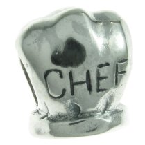Sterling Silver CHEF Hat Cap Bead for European Charm Bracelets