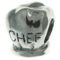Sterling Silver CHEF Hat Cap Bead for European Charm Bracelets