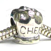 Sterling Silver CHEF Hat Cap Bead for European Charm Bracelets