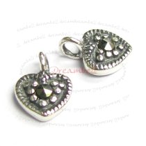 2x Sterling Silver MARCASITE Chandelier heart charm Pendant 7.2mm