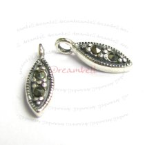 2x Sterling Silver MARCASITE Chandelier leaf charm Pendant 11.6mm