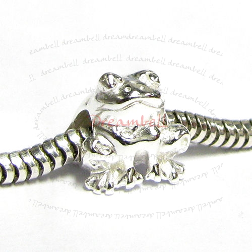 Sterling Silver Frog Bead for European Charm Bracelets