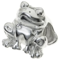 Sterling Silver Frog Bead for European Charm Bracelets