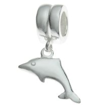 Sterling Silver Dolphin Dangle Bead for European Charm Bracelets
