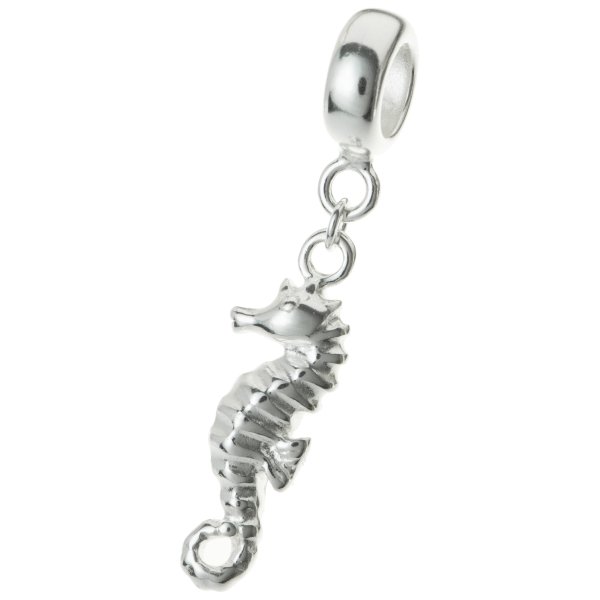 Sterling Silver Seahorse Dangle Bead for European Charm Bracelets