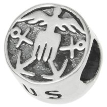 Sterling Silver NAVY Bead for European Charm Bracelets