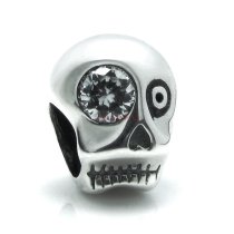 Sterling Silver skeleton CZ Bead for European Charm Bracelets
