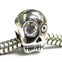 Sterling Silver skeleton CZ Bead for European Charm Bracelets