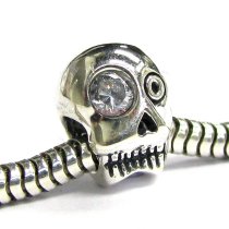 Sterling Silver skeleton CZ Bead for European Charm Bracelets