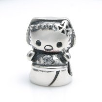 Sterling Silver Kitty Cat CZ Bead for European Charm Bracelets