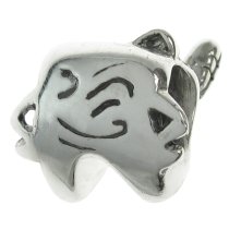 Sterling Silver Dentist Winking Smily Strong Tooth w/ Brush Bead for European Charm Bracelets