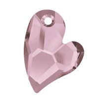 Swarovski 6261 Crystal Devoted 2 U Heart Charm pendant Antique Pink 27mm