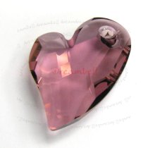 Swarovski 6261 Crystal Devoted 2 U Heart Charm pendant Antique Pink 27mm