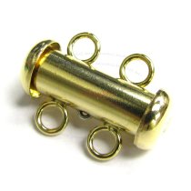 1X 14k Gold Filled 2 strand Tube Pearl Box Clasp