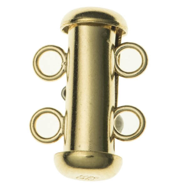 1X 14k Gold Filled 2-Strand Tube Box Clasp | 14.5mm Multi-Strand Jewelry Closure
