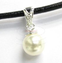1x Sterling Silver CZ Crystal Bail Pin Cup Pearl Pendant Connector