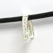 1x STERLING SILVER Bail Pinch CZ Pendant Clasp Connector