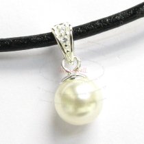 1x Sterling Silver CZ Bail Pin Cup Pearl Pendant Connector