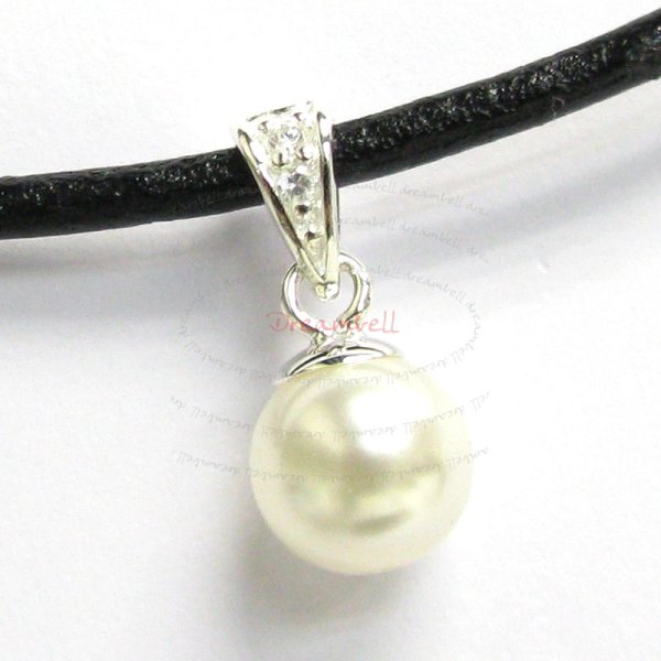1x Sterling Silver CZ Bail Pin Cup Pearl Pendant Connector